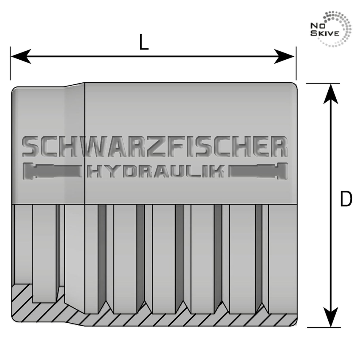 B12T.N Standard Pressfassung 1SN/2SN/2SC (No Skive) von Schwarzfischer Hydraulik