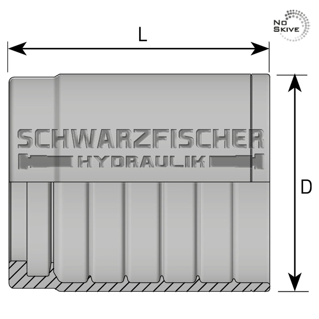 Standard Pressfassung 1SC/1SN/2SC (No Skive) von Schwarzfischer Hydraulik