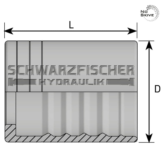 Standard Pressfassung 1SC - SLIM - R17 - R7 - R6 1TE - R6 2TE (No Skive) von Schwarzfischer Hydraulik