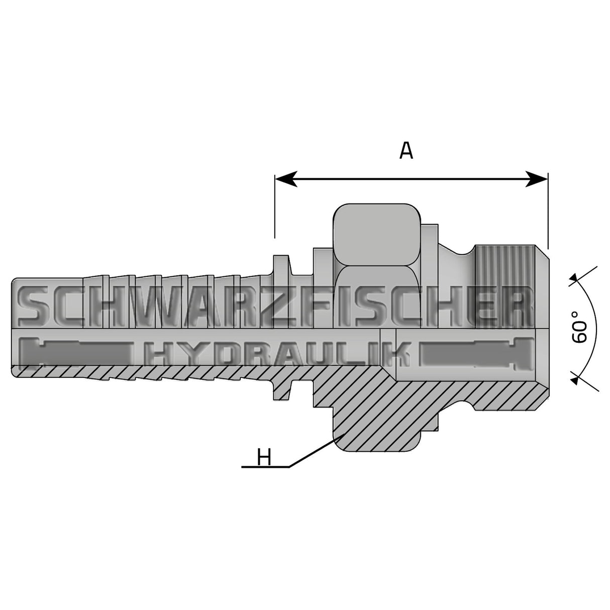 Standard Pressarmatur AGR 60° Innenkonus (BSPP Gewinde) von Schwarzfischer Hydraulik