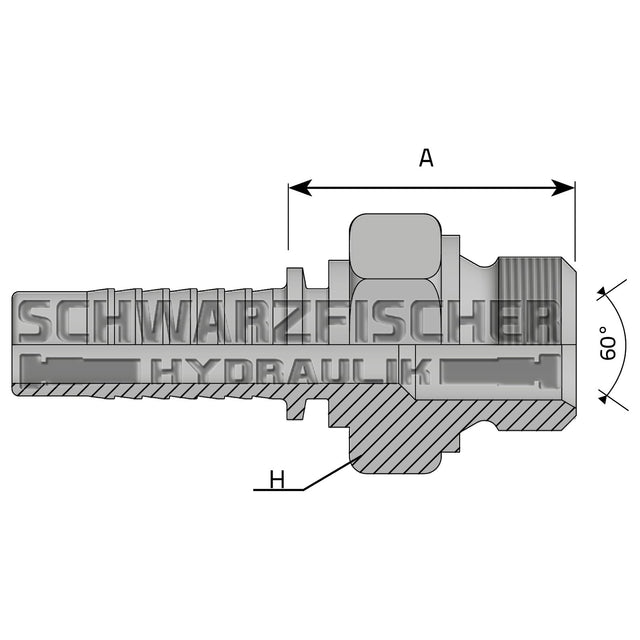 Standard Pressarmatur AGR 60° Innenkonus (BSPP Gewinde) von Schwarzfischer Hydraulik