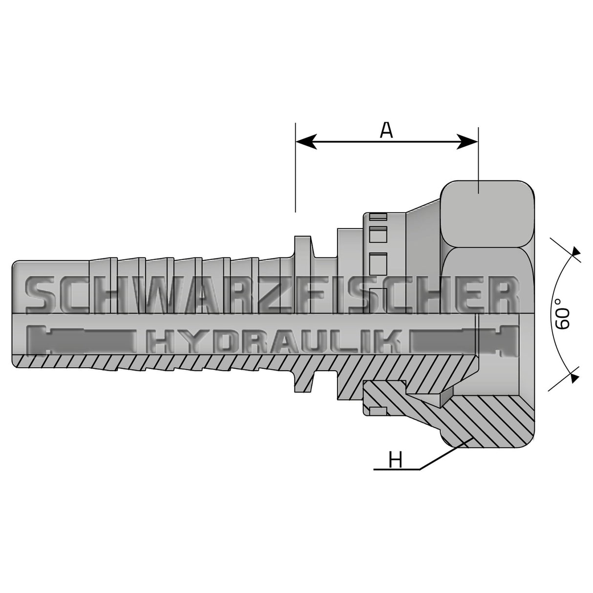 Standard Pressarmatur DKR 60° Konus (BSPP - Gewinde) von Schwarzfischer Hydraulik