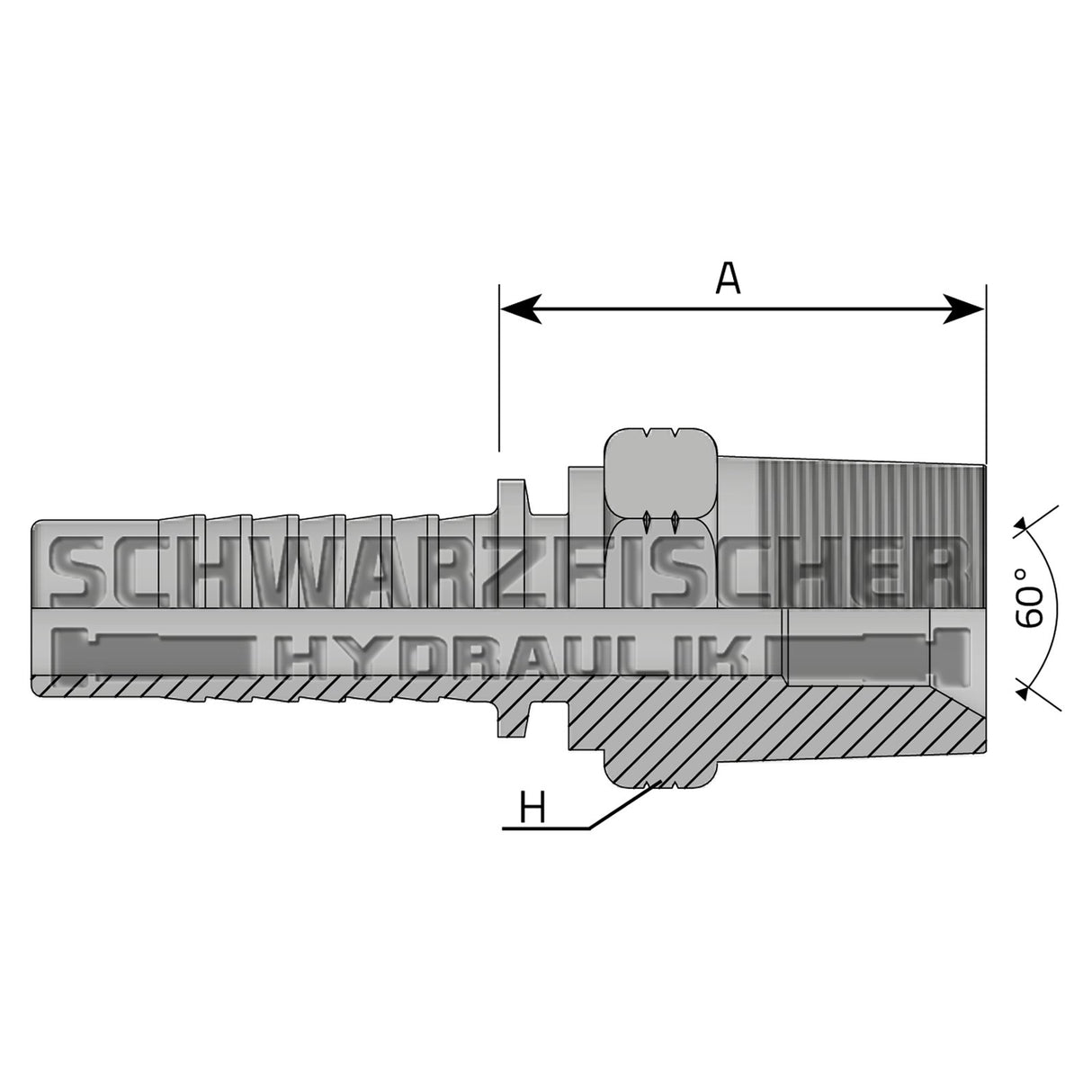 Standard Pressarmatur AGN 60° Innenkonus (NPTF - Gewinde) von Schwarzfischer Hydraulik