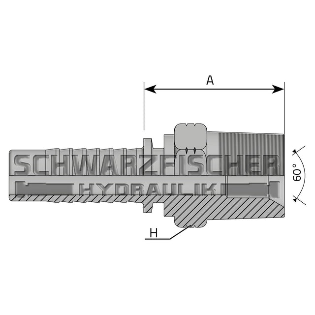 Standard Pressarmatur AGN 60° Innenkonus (NPTF - Gewinde) von Schwarzfischer Hydraulik