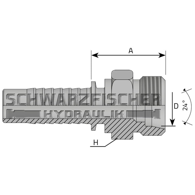 Standard Pressarmatur CEL 24° Konus (Metrisch) von Schwarzfischer Hydraulik