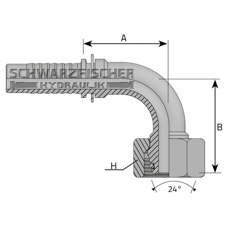 Schlaucharmatur, metrisch schwer, Typ DKOS 45, DN12 Schlaucharmatur, metrisch schwer, Typ DKOS 45, DN12