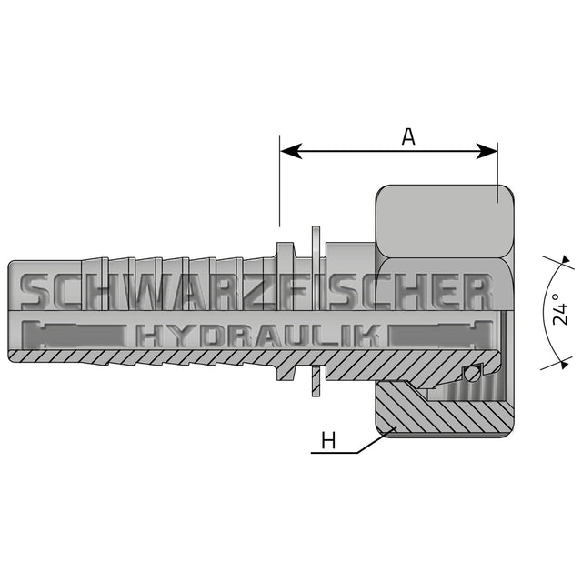 Standard Pressarmatur DKOS Innengewinde mit O - Ring 24° Konus (Metrisch) von Schwarzfischer Hydraulik