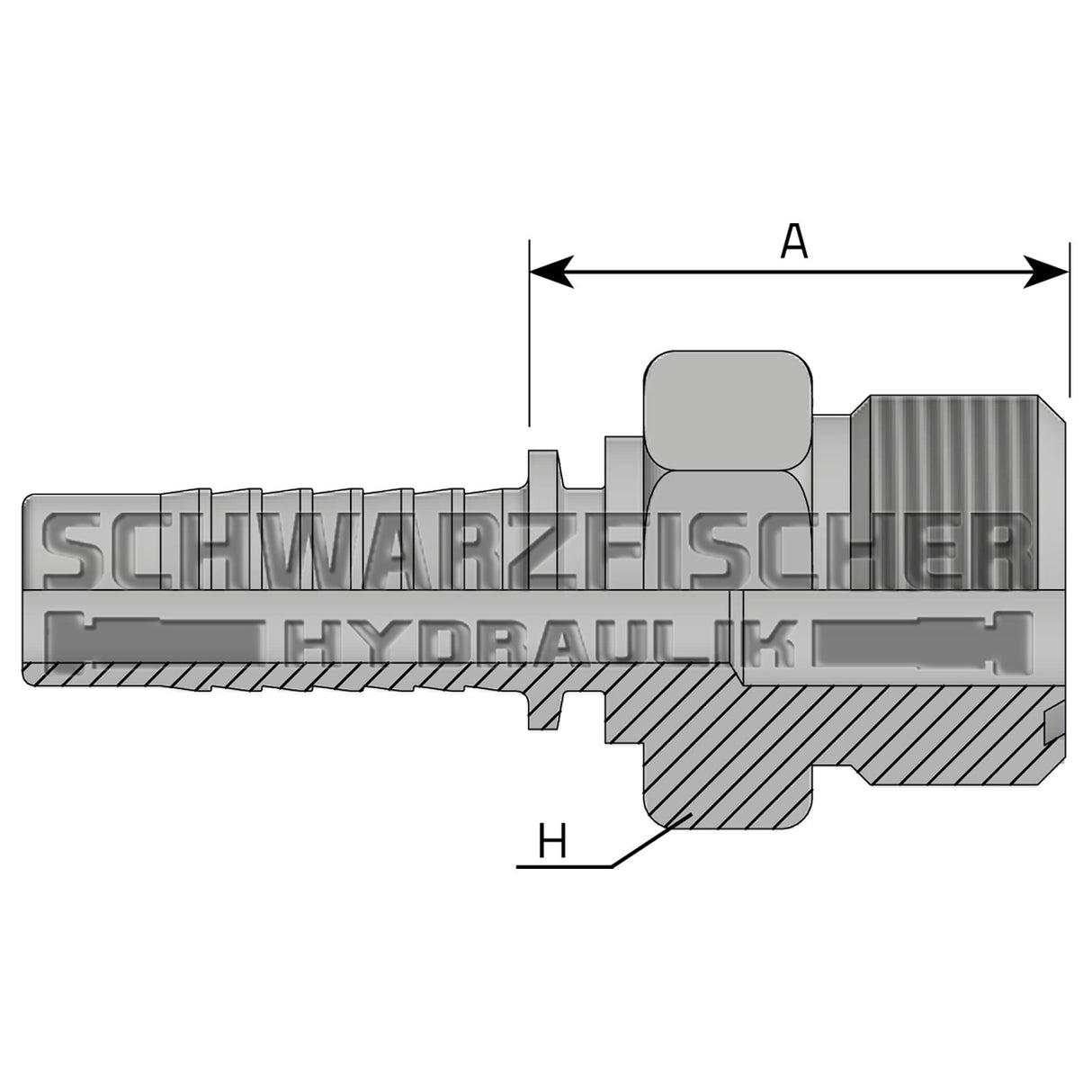 Standard Pressarmatur AGF ORFS Stirndichtend von Schwarzfischer Hydraulik