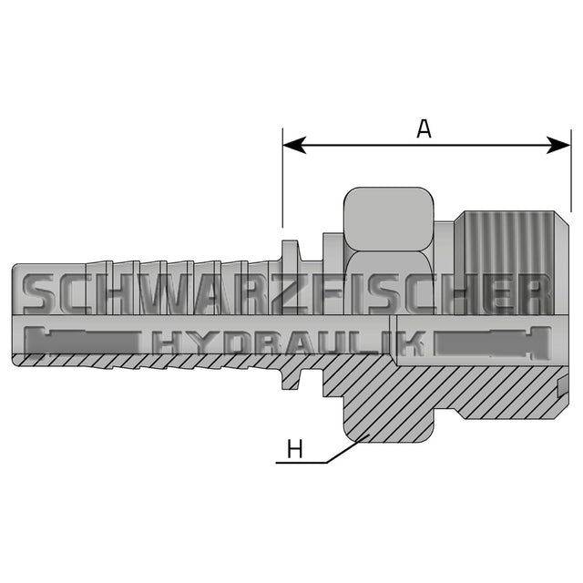 Standard Pressarmatur AGF ORFS Stirndichtend von Schwarzfischer Hydraulik