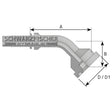 Standard Pressarmatur 45° Flanschanschluss 3000 PSI - Einteilig von Schwarzfischer Hydraulik