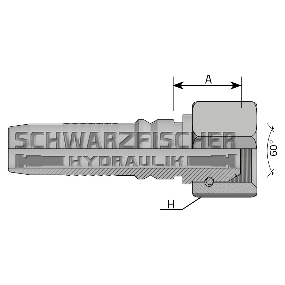 Interlock Pressarmatur DKR mit O - Ring +gestiftete Überwurfmutter (BSPP - Gewinde) von Schwarzfischer Hydraulik