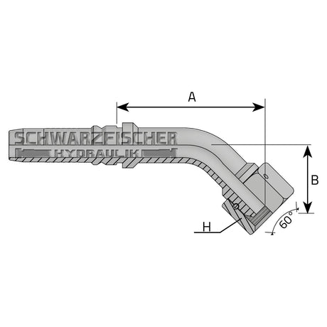 Interlock Pressarmatur DKR 45° Bogen mit O - Ring+gestiftete Überwurfmutter (BSPP - Gewinde) von Schwarzfischer Hydraulik