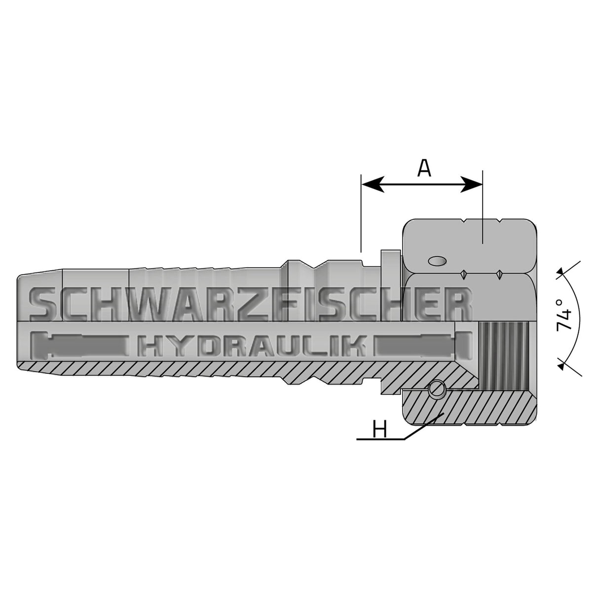 Interlock Pressarmatur DKJ 37° gestiftete Überwurfmutter (UNF - Gewinde) von Schwarzfischer Hydraulik