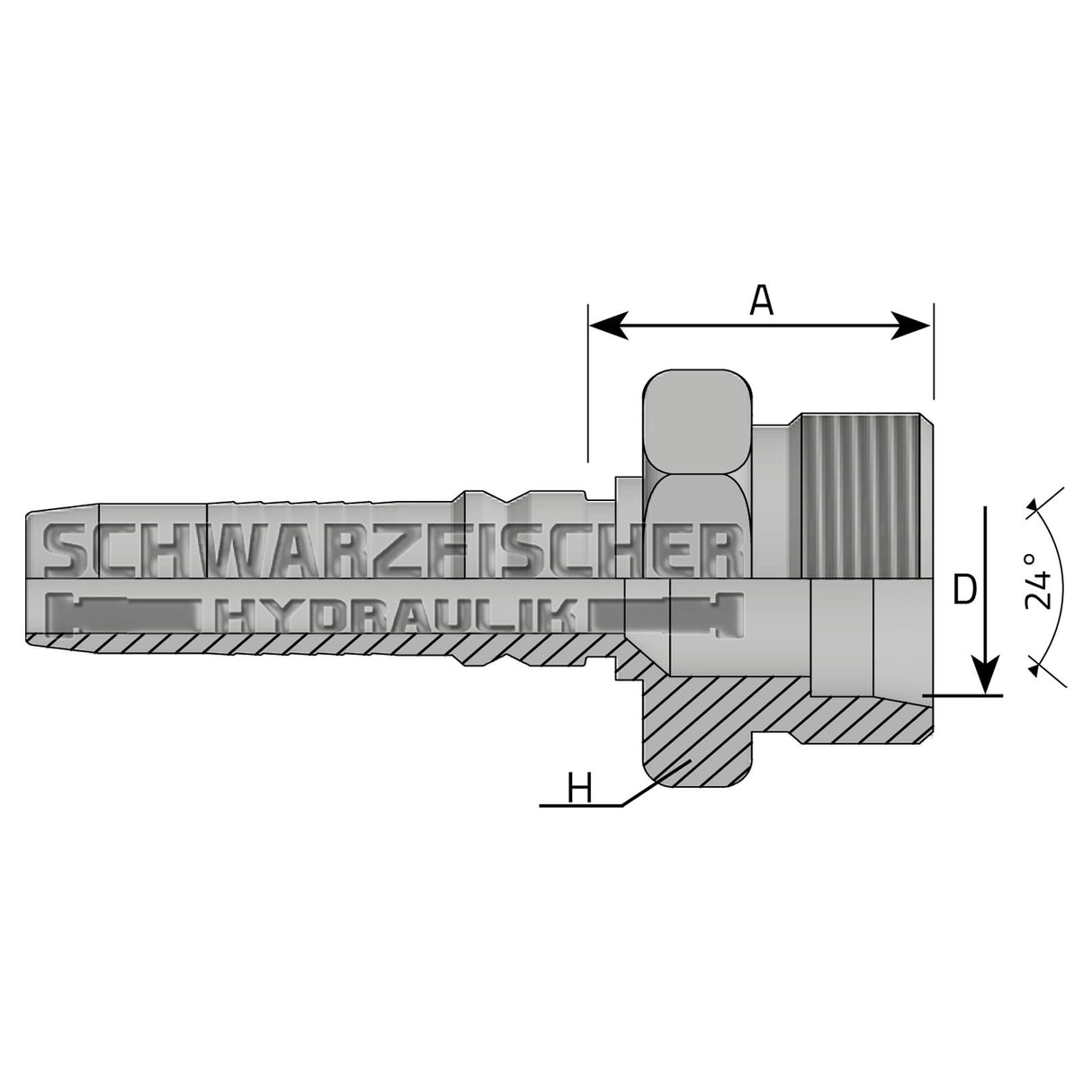 Interlock Pressarmatur CES 24° Konus (Metrisch) von Schwarzfischer Hydraulik