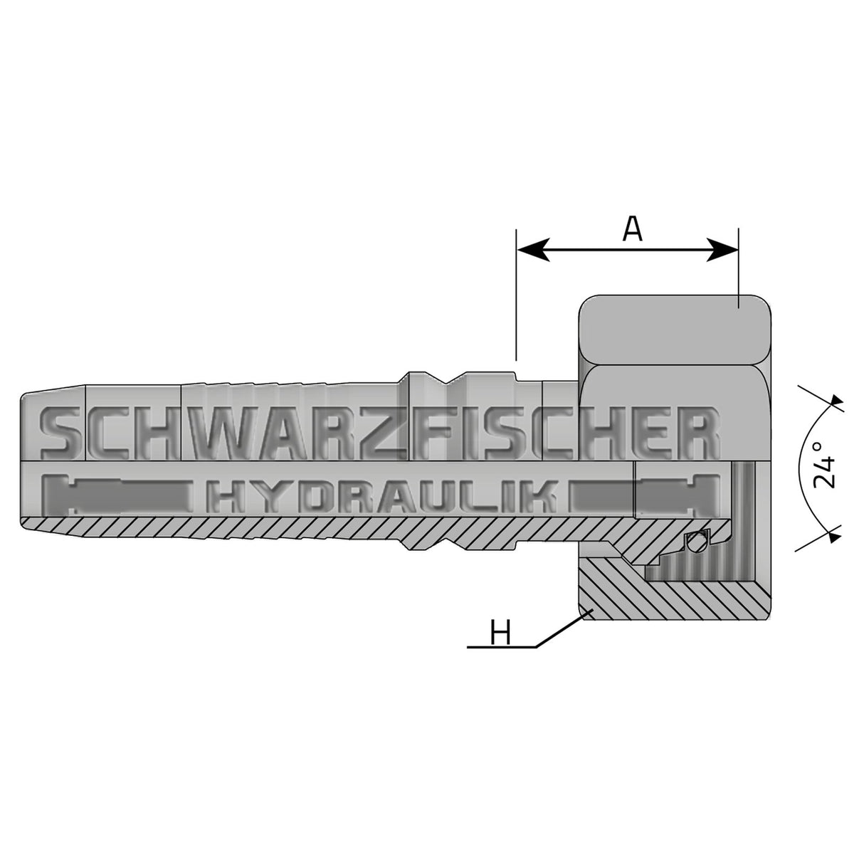 Interlock Pressarmatur DKOS Innengewinde mit O - Ring 24° Konus (Metrisch) von Schwarzfischer Hydraulik