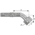 Interlock Pressarmatur DKOS 45° Bogen Innengewinde mit O - Ring 24° Konus (Metrisch) von Schwarzfischer Hydraulik