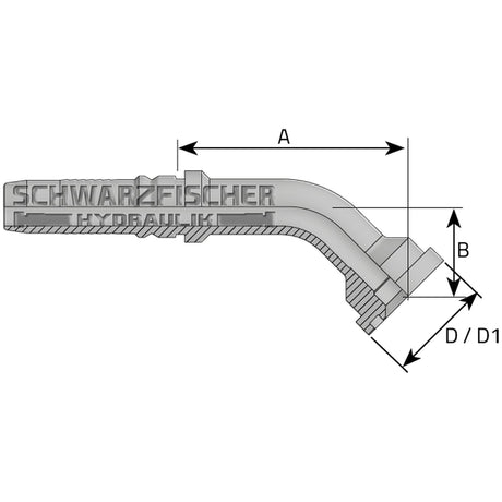 Interlock Pressarmatur 45° Flanschanschluss 3000 PSI - Einteilig von Schwarzfischer Hydraulik