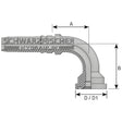 Interlock Pressarmatur 90° Flanschanschluss 6000 PSI - Einteilig von Schwarzfischer Hydraulik