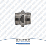 Doppelnippel in Messing vernickelt von Schwarzfischer Hydraulik