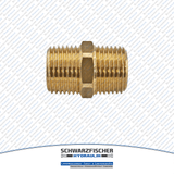 Doppelnippel flach dichtend in Messing von Schwarzfischer Hydraulik