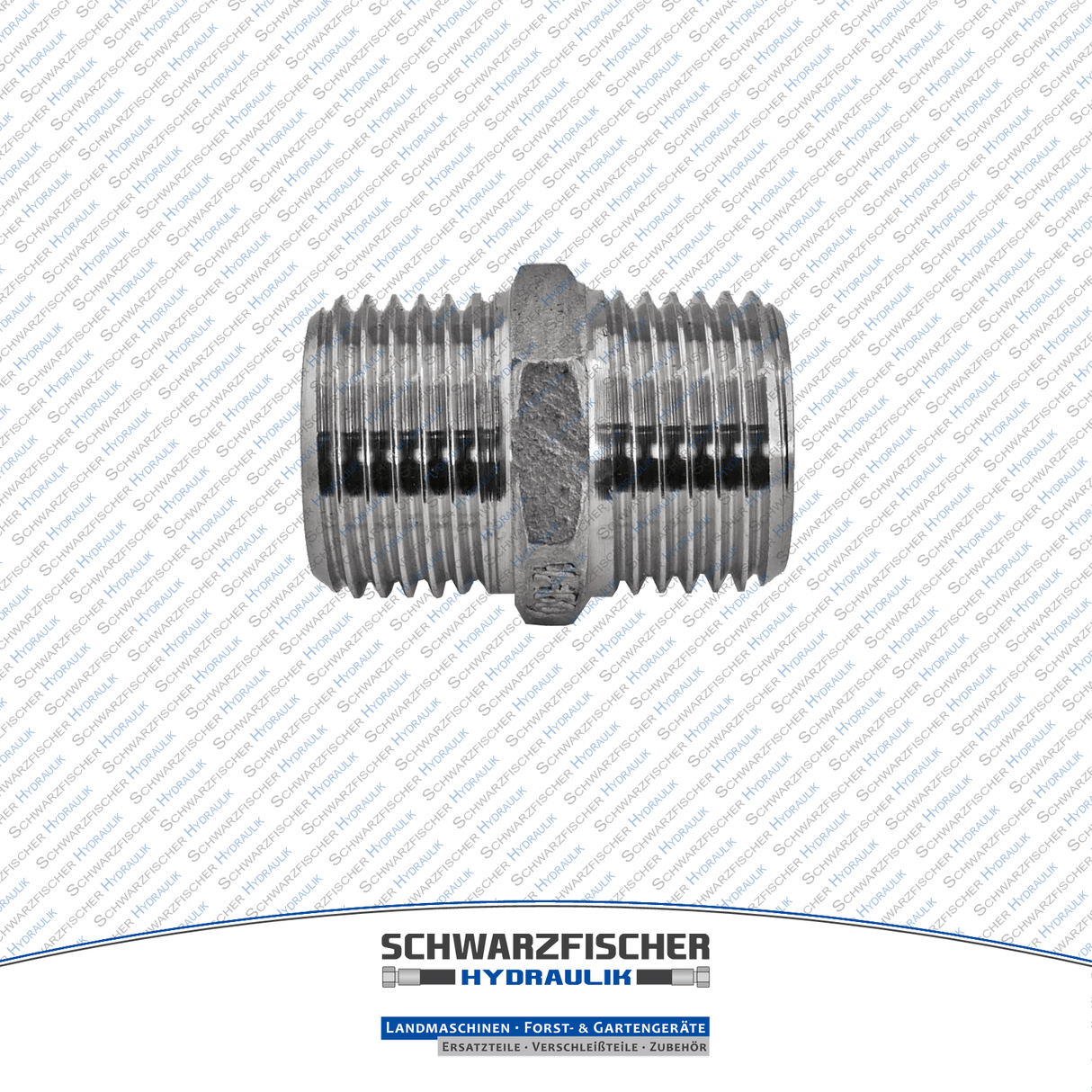 Doppelnippel flach dichtend in Edelstahl 1.4408 von Schwarzfischer Hydraulik