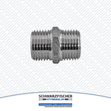 Doppelnippel flach dichtend in Edelstahl 1.4408 von Schwarzfischer Hydraulik