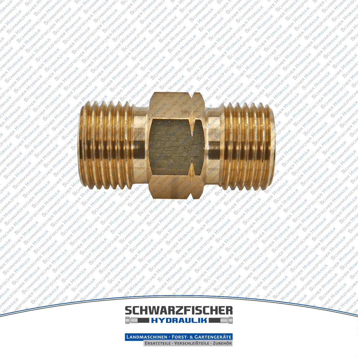 Doppelnippel mit Rechts - / Linksgewinde in Messing von Schwarzfischer Hydraulik