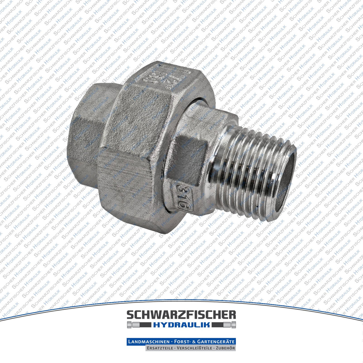 Verschraubung trennbar konisch dichtend in Edelstahl 1.4408 von Schwarzfischer Hydraulik