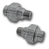 Verschraubung flachdichtend / trennbar in Temperguss verzinkt von Schwarzfischer Hydraulik