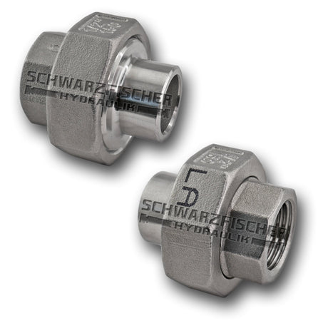 Anschweißverschraubung trennbar flach dichtend in Edelstahl 1.4408 von Schwarzfischer Hydraulik