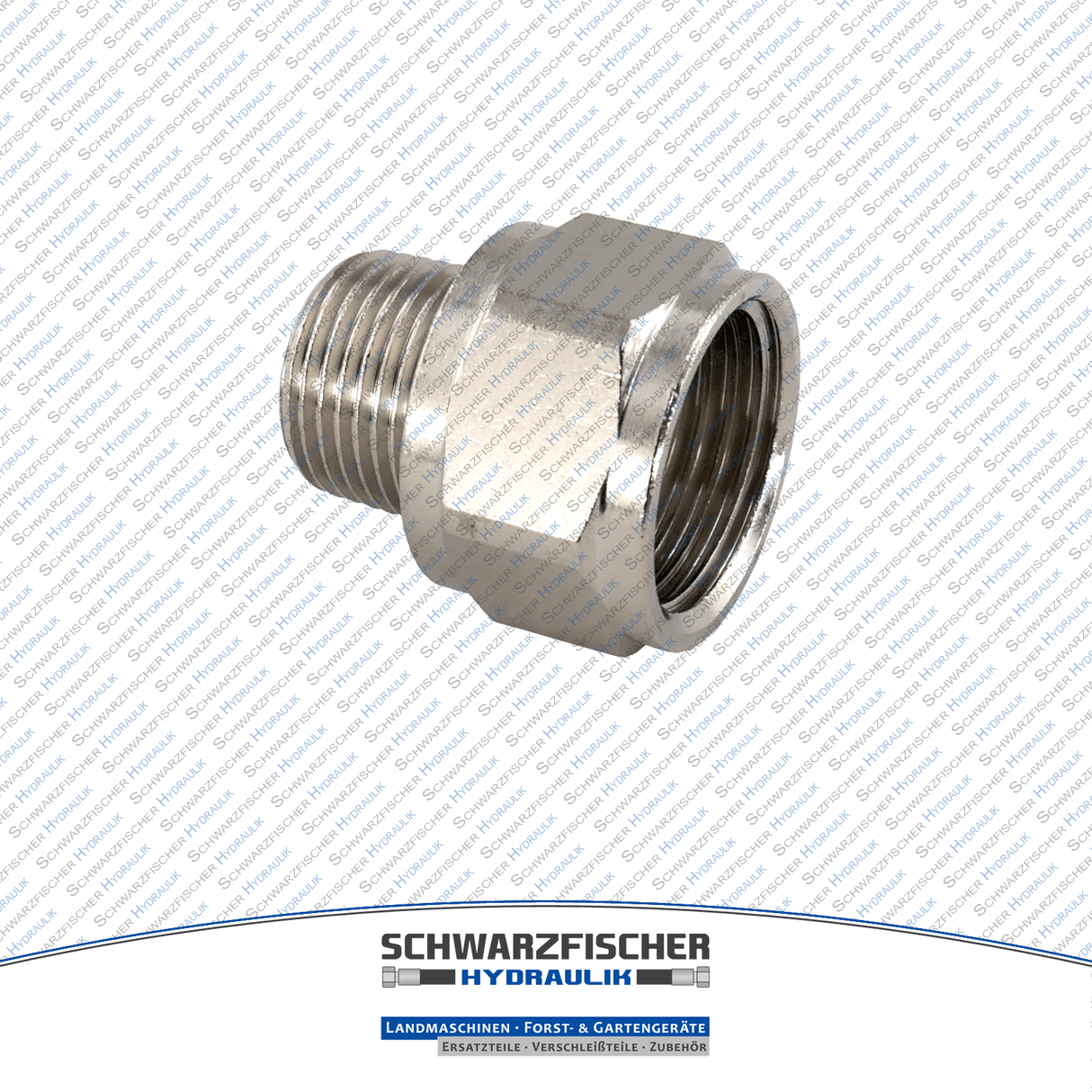 Gewindevergrößerung Fitting mit zölligem Gewinde aus Messing vernickelt von Schwarzfischer Hydraulik