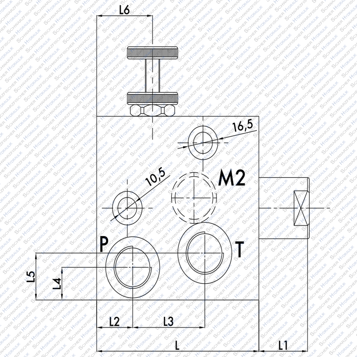 3 - Wege Stromregelventil Mengenteiler für OMS Ölmotor Hydraulikmotor RFP3 von Schwarzfischer Hydraulik