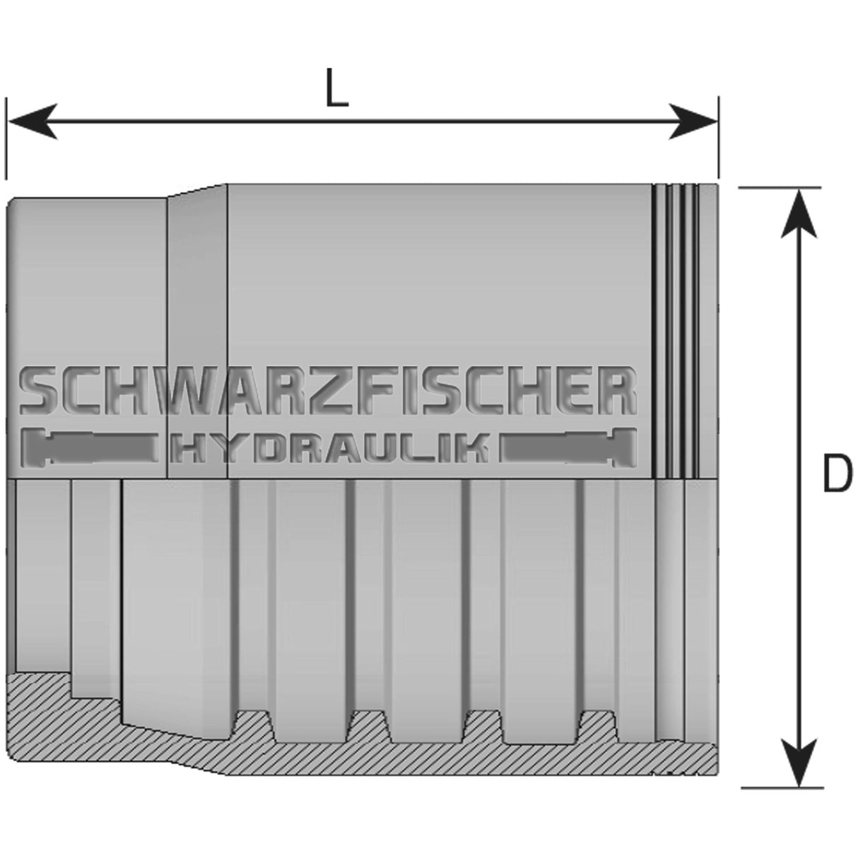 B5K Standard Pressfassung 4SP/4SH/R12 EVEREST 4000 / 5000 (No Skive) von Schwarzfischer Hydraulik