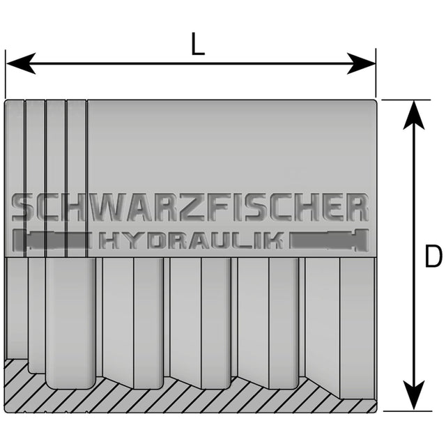 B9R Standard Pressfassung R9R - 4SP (Skive) von Schwarzfischer Hydraulik