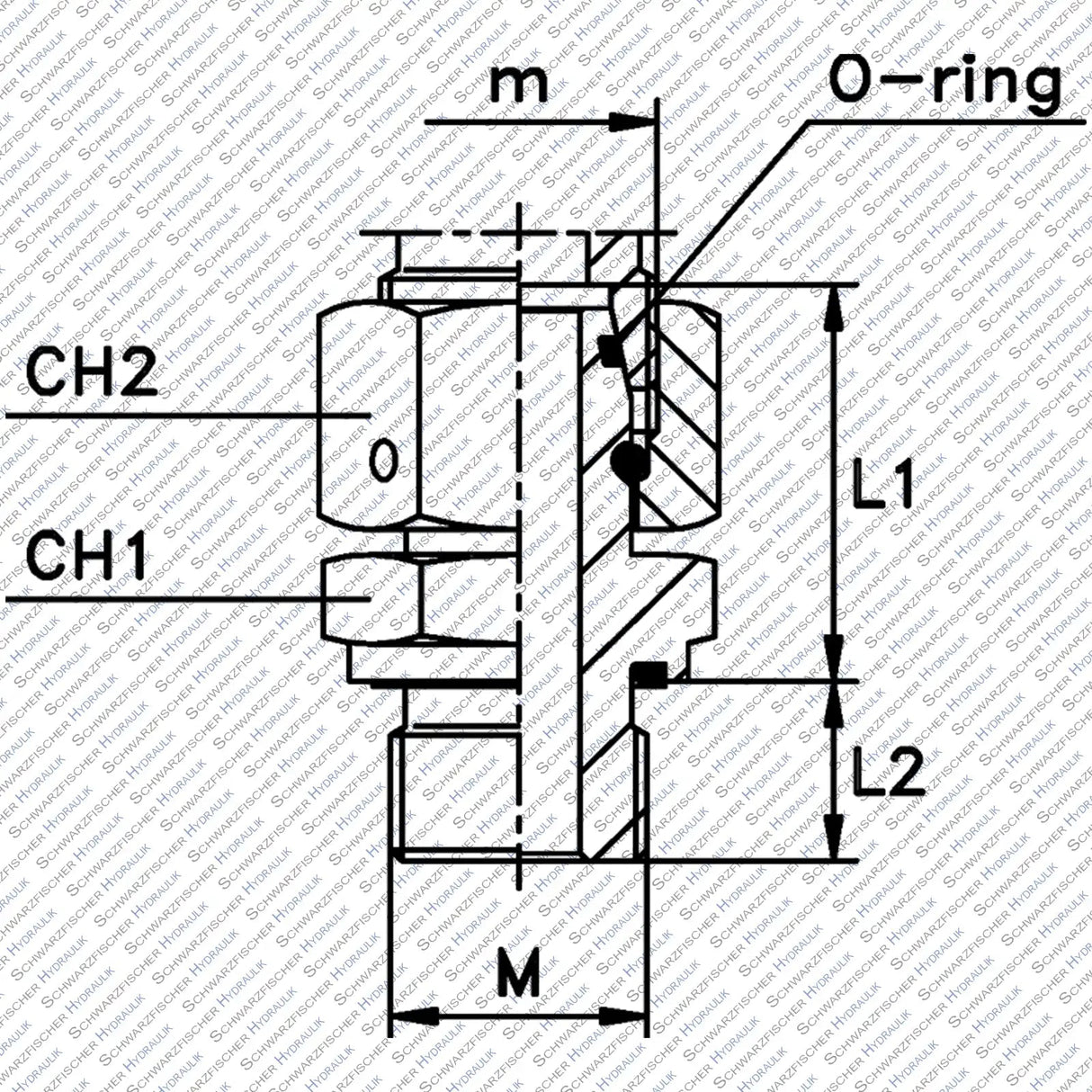 Gerade Aufschraubverschraubung mit Dichtkegel und Profildichtung Metrisches Einschraubgewinde zylindrisch EGE - M - ED von Schwarzfischer Hydraulik