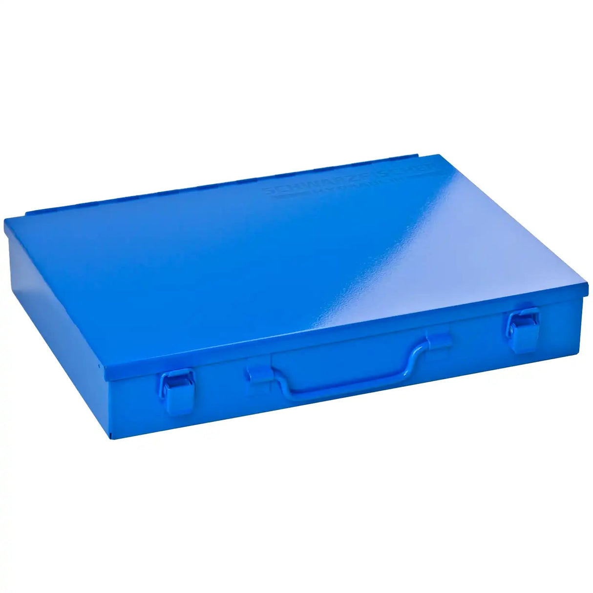 Stahlblechkasten ohne Einlage, blau von Schwarzfischer Hydraulik