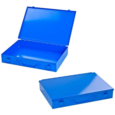 Stahlblechkasten ohne Einlage, blau von Schwarzfischer Hydraulik